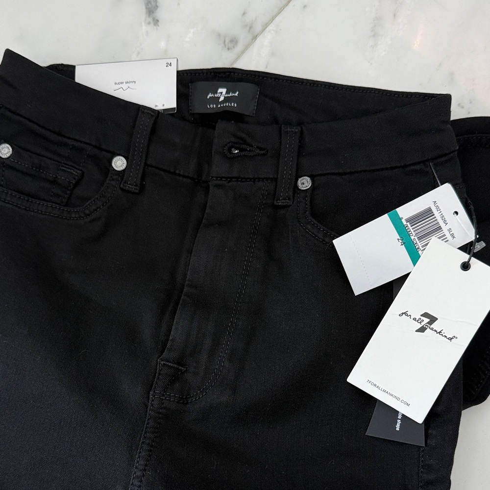 7 For All Mankind Black Skinny Jeans high waist